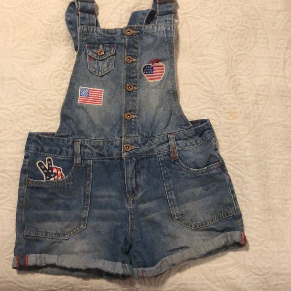 Patriotic Overall Shorts